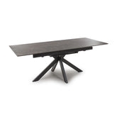 Logan 160cm Black & Brown Sintered Stone Extending Dining Table - Pendle Village Furniture